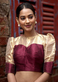 Maroon Dupion Silk Designer Blouse