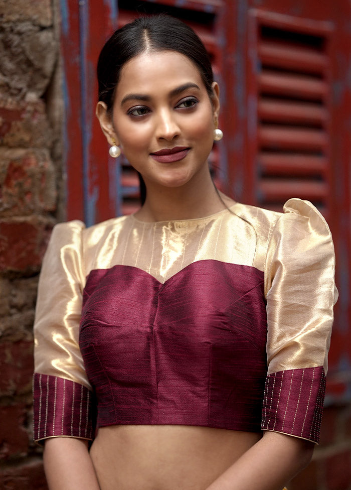 Maroon Dupion Silk Designer Blouse