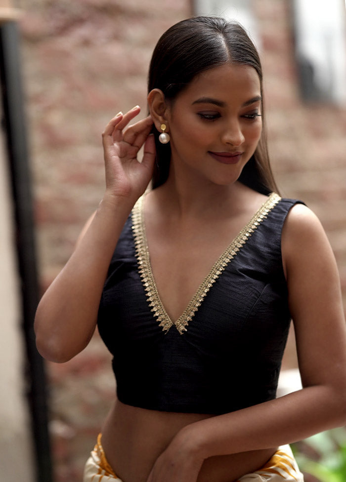 Black Dupion Silk Designer Blouse