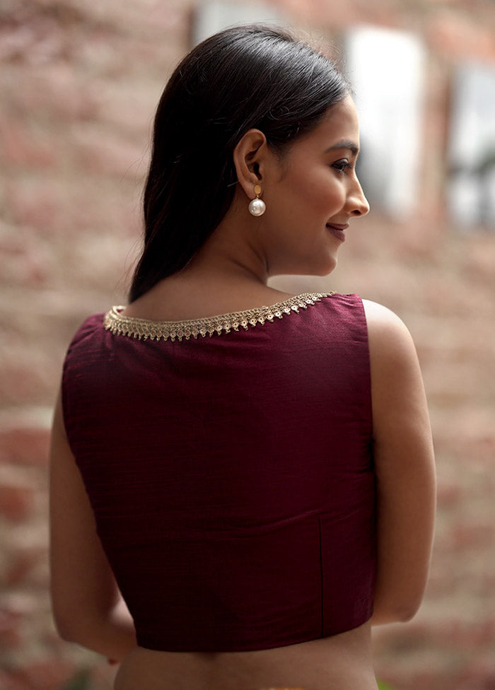 Maroon Dupion Silk Designer Blouse