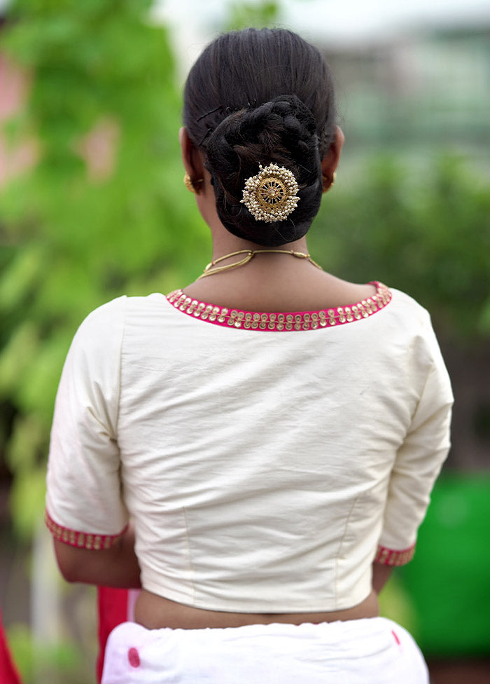 Cream Dupion Silk Designer Blouse