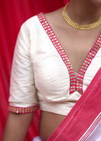 Cream Dupion Silk Designer Blouse
