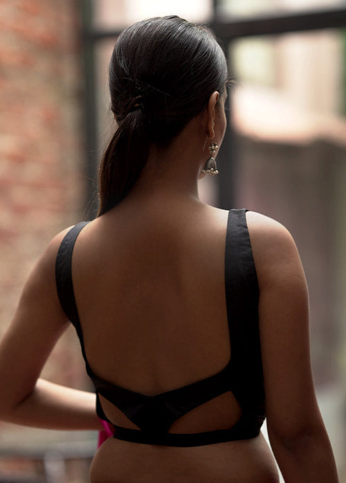 Black Silk Designer Blouse