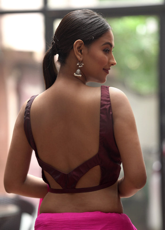 Maroon Silk Designer Blouse