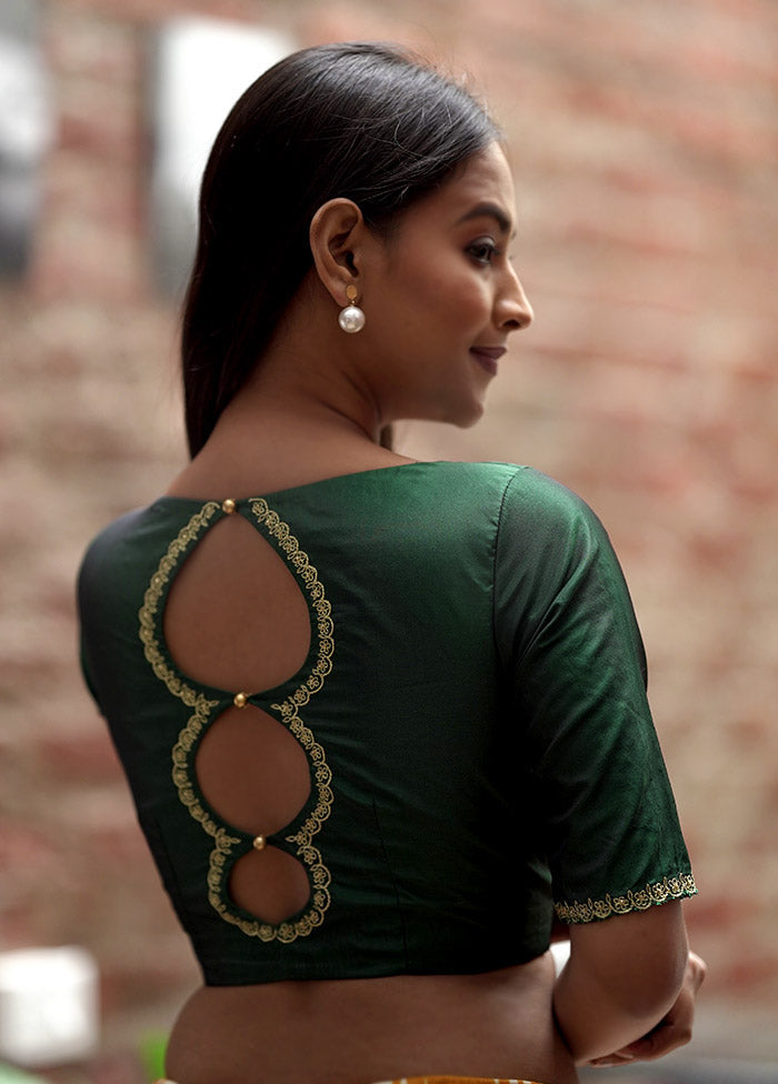 Green Silk Designer Blouse