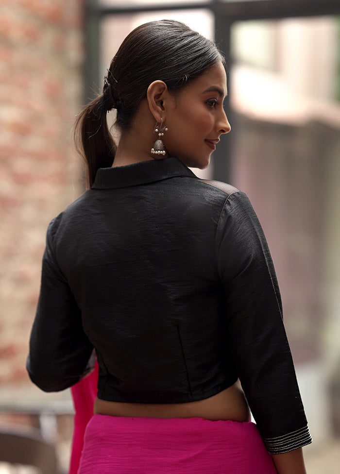 Black Dupion Silk Designer Blouse