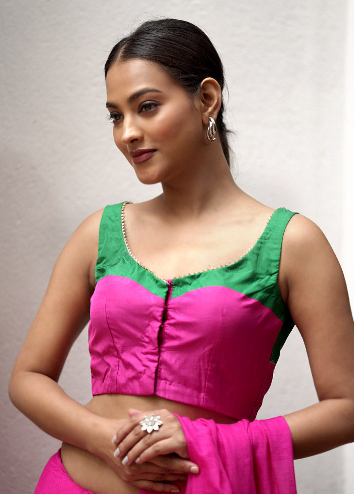 Green Silk Designer Blouse