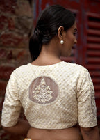 Cream Organza Designer Blouse