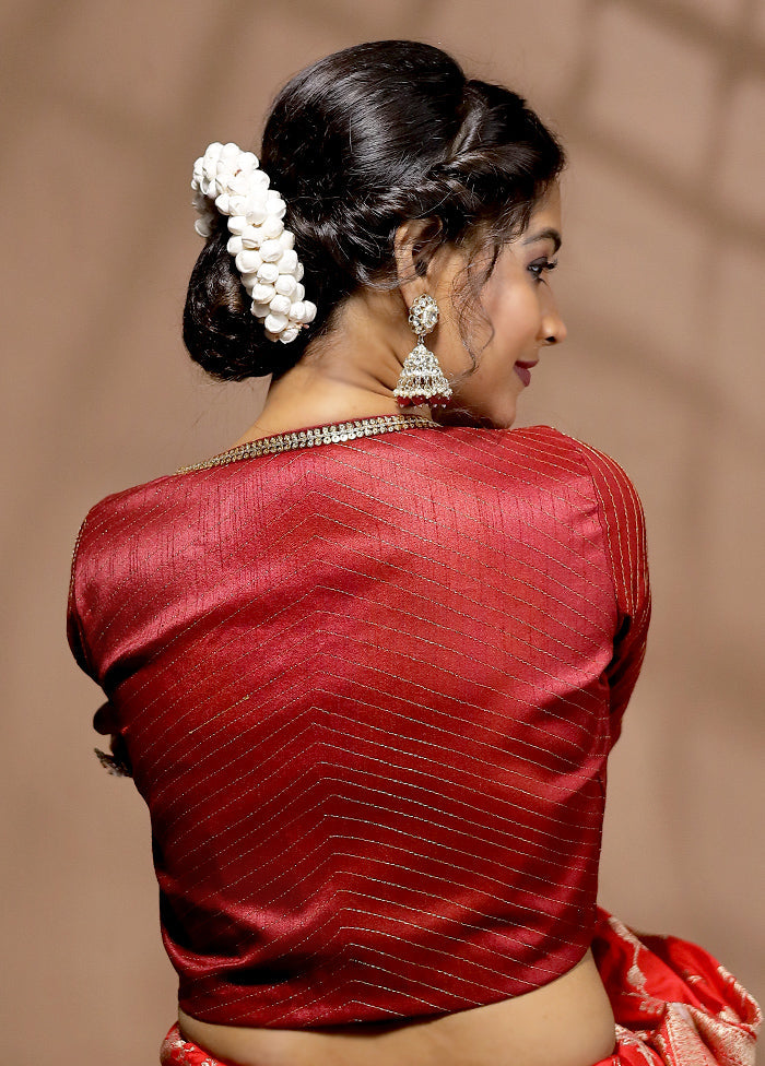 Maroon Dupion Silk Designer Blouse